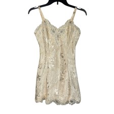Victoria s Secret Vintage SZ P X-Small Lingerie Nightie Gold Label Satin Lace