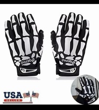 Biker Skeleton Bone Gloves Racing Cycling Motorcycle Mechanics Goth Full Finger