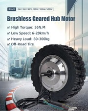 8 inch 50N.m Gear Hub Motor Single Shaft Double Shaft with Off-road Tire