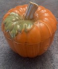 Pumpkin Harvest Ceramic Salt and Pepper Shakers, Bowl & Spoon Rest For Fall — photo 2