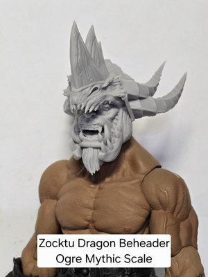 3d Printed ZOCKTU DRAGON BEHEADER ORC OGRE SIZE Head For Mythic Legions 1/12 