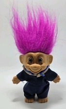 Vintage Russ Troll Doll Blue Sailor Outfit Fuschia Hair Brown Eyes 4"