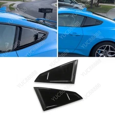 Gloss Black Quarter Panel Side Window Louver Scoop For 2024-2025 Ford Mustang