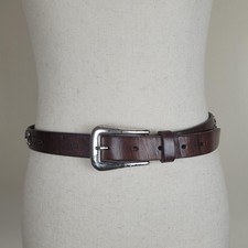 Fossil Belt Medium Brown Leather Buckle Western Concho Boho Western Cowgirl
