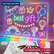 Led Note Board with Colors,16''Drawing Tablet,6 Modes  8 Colors Light Up Drawin
