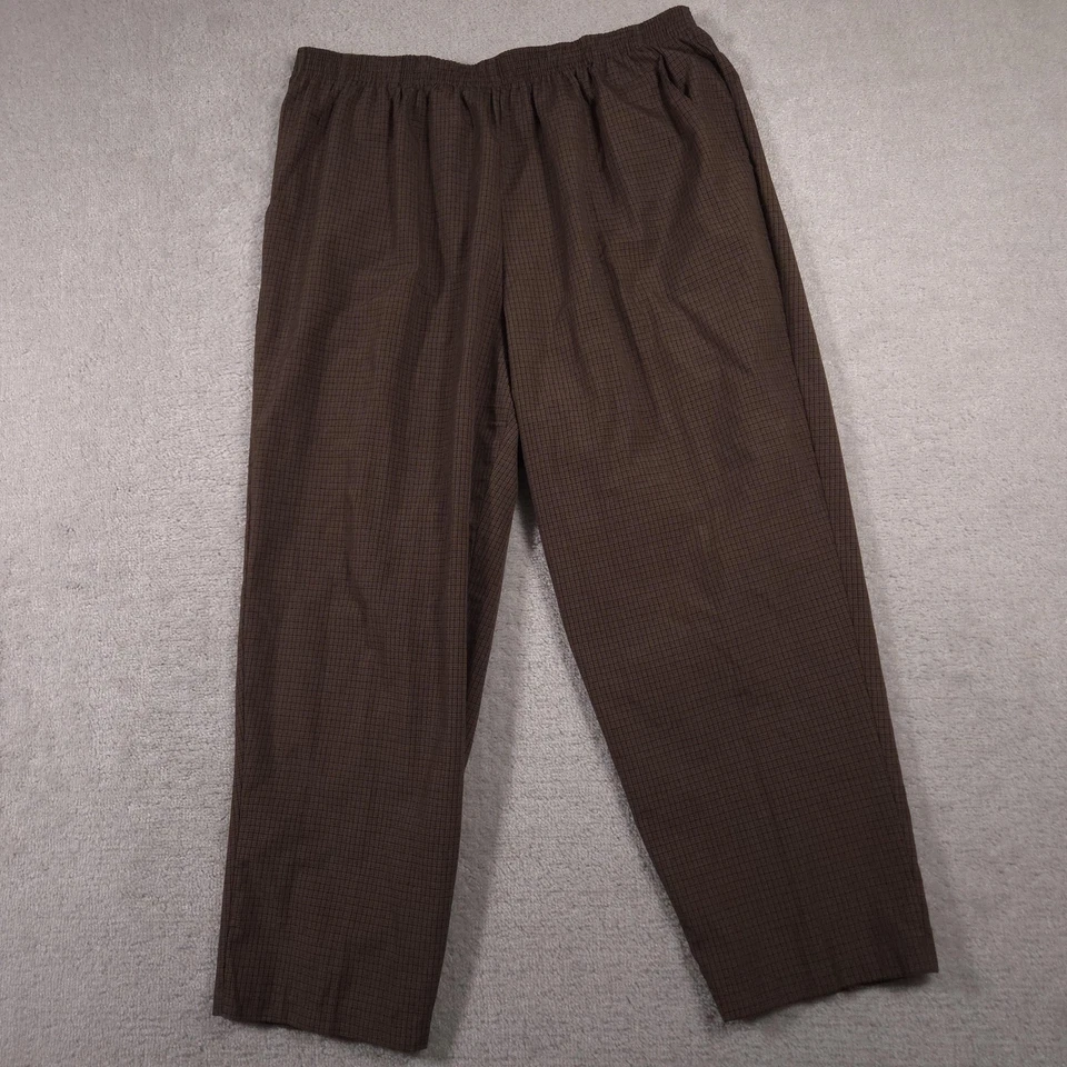 Briggs Pants Womens 24W Plaid Pull On Elastic Waist Plus Size Polyester Rayon - Image 2 of 4