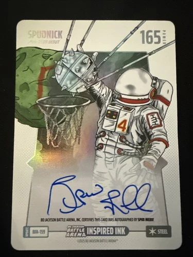 Bo Jackson Battle Arena #BFA-159 Spudnick Inspired Ink Auto Steel Spud Webb