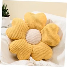 Yellow Cute Daisy Pillow - 15.7" Flower Throw Pillow for Bed