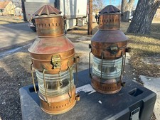 Large 24" Tall Nautical Copper Ship Lanterns – Gaasterland Ankerlicht – Pair