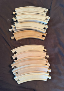 14 ~ Brio-Compatible Wooden Train Set Lot ~ Misc Train Track Pieces