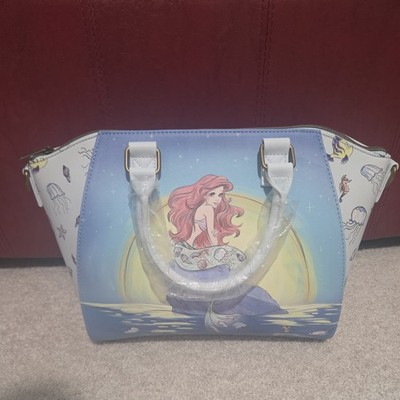 Disney Princess Ariel Little Mermaid Loungefly Satchel Bag Purse Flounder NWT