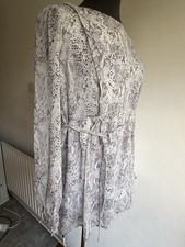 Seraphine Snake Print Maternity Nursing Dress UK 8 Long Sleeve Belted