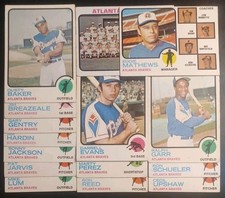 1973 TOPPS ATLANTA BRAVES PARTIAL TEAM SET 15/28 MATHEWS HOF BAKER EVANS 06865