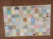 35" X 53" homemade hand-knotted patchwork crib comforter baby quilt  2