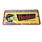 Vintage Heddon Fishing Lures Sign - Fish Tackle Lures Gas Pump Porcelain Ad Sign