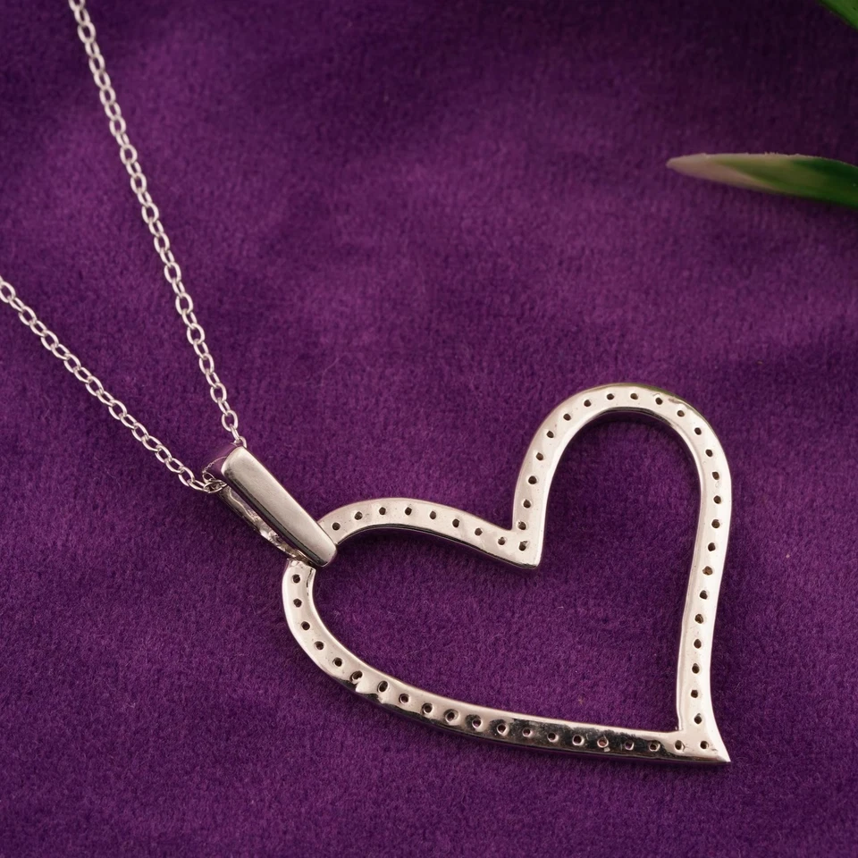 Heart-Shaped Pendant Moissanite Engagement Pendant 925 Sterling Silver Pendants - Image 2 of 4