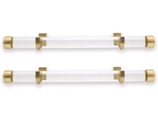 BlastHome® Luxury 17" Custom Clear Acrylic Side Mount Curtain Rods – 