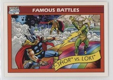 1990 Impel Marvel Universe Famous Battles Thor vs Loki #122 11ff
