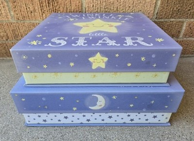2 Punch Studio decorative nesting coordinating flip-top boxes for nursery