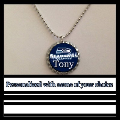 Seattle Seahawks personalized necklace with name of your choice great gift favor