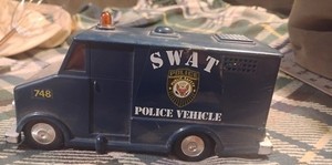 Vintage Blue 1976 Universal SWAT Police Vehicle Truck Van. Tested Working
