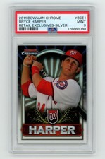 PSA 9 Bryce Harper 2011 Bowman Chrome Retail Exclusives Silver #BCE1 RC National