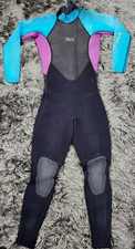 Body Glove Pro 3 Wetsuit Womens 5/6 3-2 MM Black Blue Nylon Padded Surfing Flaws