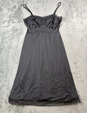 Vintage Van Raalte Lingerie Slip Dress Womens 38 Black Nylon Sheer Mesh Tulle