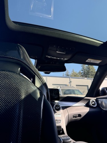 Full Carbon Fiber Seat Back Shell Covers Cap For Benz A35 A45 C43 C63 CLA45 AMG - Picture 2 of 4
