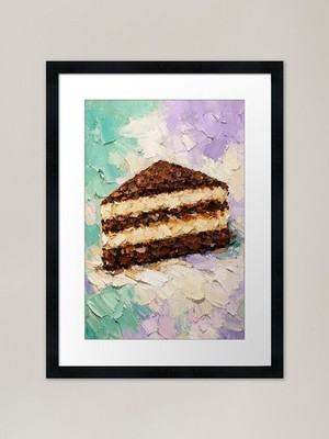 Tiramisu Kuchenscheibe gerahmter Kunstdruck gerahmtes Wandbild Poster Leinwanddruck Bild