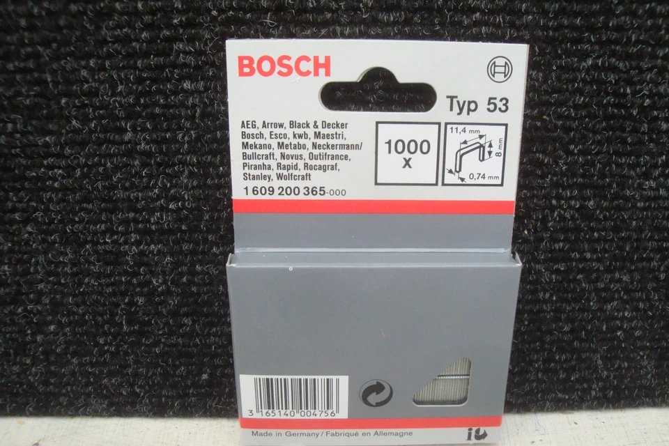 1000 X BOSCH TYPE 53 8MM TACKER STAPLES ARROW STANLEY ETC 1609200365