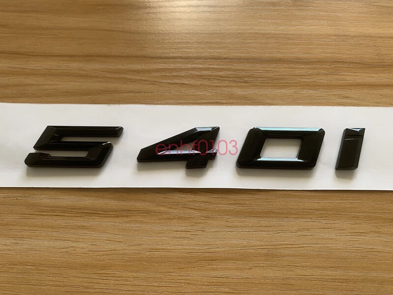 Gloss Black 3D ABS Letters Trunk 540i Emblem Rear Badge for BMW 2017-2022 540i - Image 2 of 4