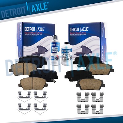 Front and Rear Ceramic Brake Pads w/Hardware Kit for 2016 - 2020 Kia Sorento