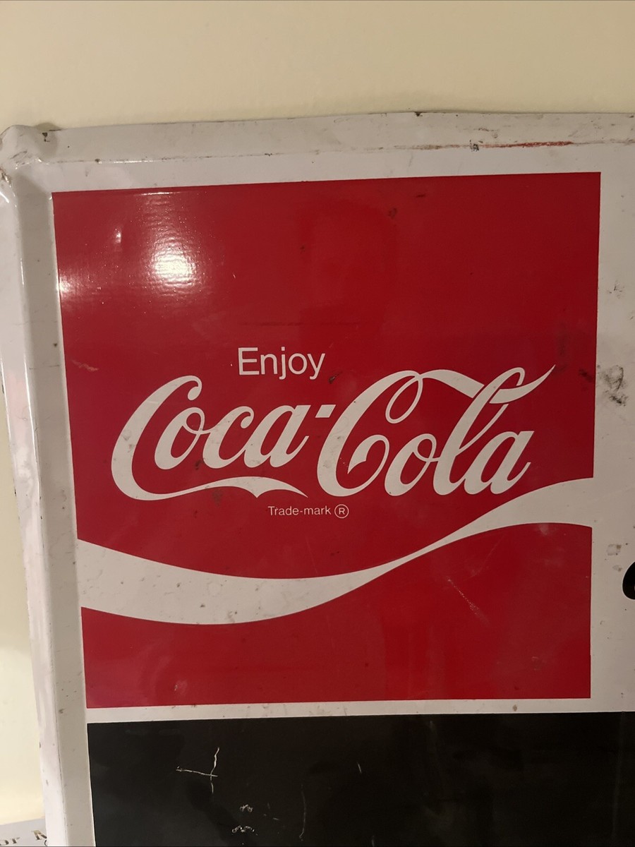 Vintage 1970's Coke Coca-Cola Metal Sign Restaurant Chalk Board
