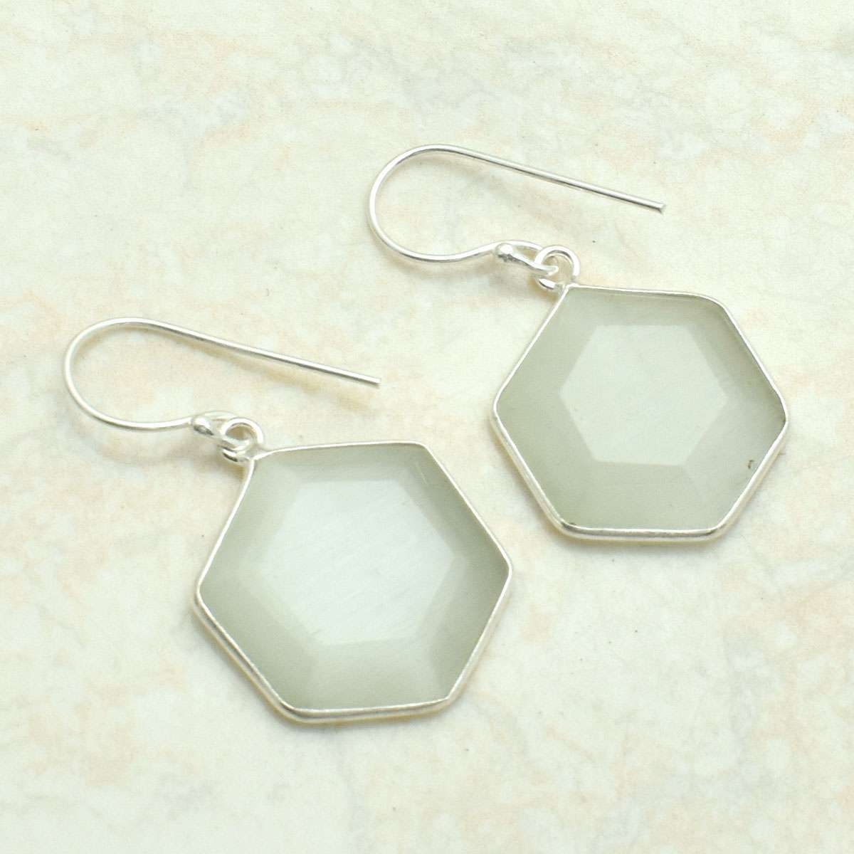 Cat Eye Handmade Drop Dangle Earrings Jewelry Gift For Her 2.88