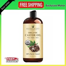 Premium Organic Castor Oil 100 Pure and Hexane-Free Cold-Pressed Beauty 16 fl.
