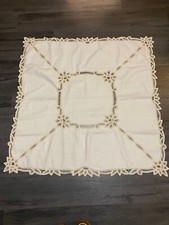 Vintage Battenburg Lace Tablecloth- 43 x 42 i...