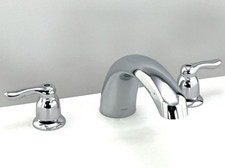 MOEN Chateau T990 Chrome 2-Handle Low Arc Roman Tub Faucet Trim Set READ