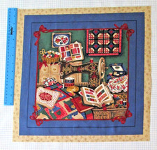 Fabric Panel  Patchwork/Quilting/ Cushion Front   'Sewing Room'