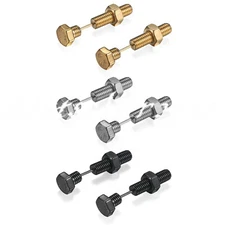 2-6pcs Punk Men Women Stainless Steel Hex Bolt Shape Screw Ear Stud Earrings