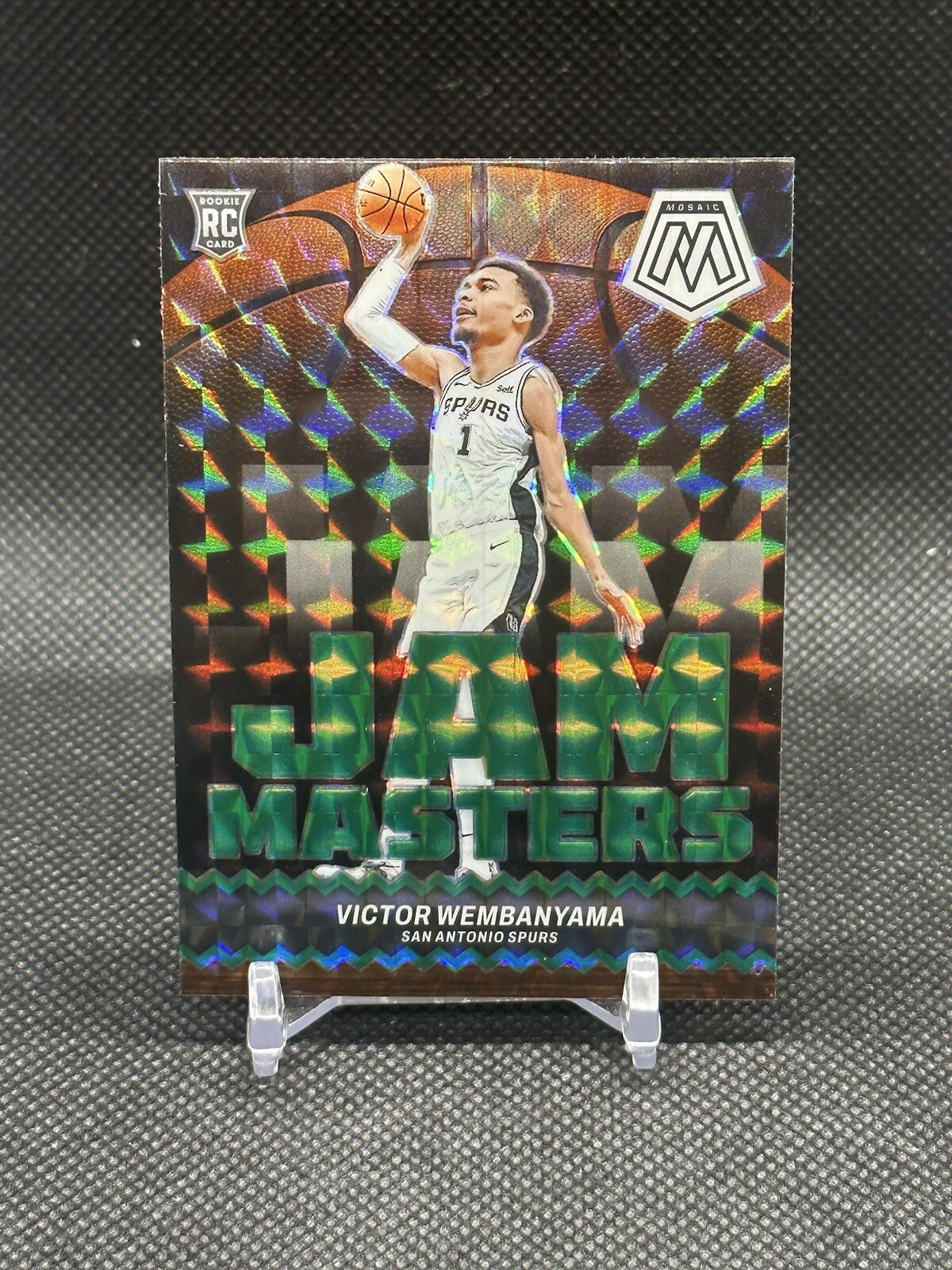 2023 PANINI MOSAIC JAM MASTERS GREEN #3 VICTOR WEMBANYAMA ROOKIE SPURS RC