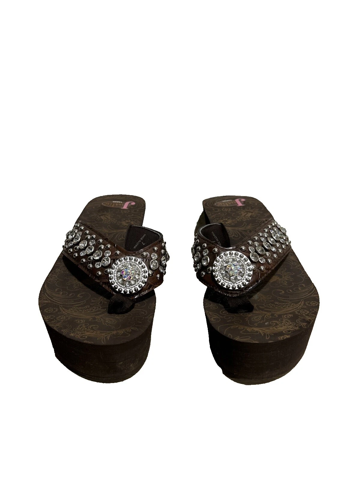 Sandalias superiores de cuero con cuña para mujer Justin Boots