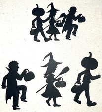 20 HALLOWEEN NIGHT KIDS PAPER DIE CUT EMBELLISHMENTS