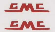 2 New Vintage Gmc Logo 8 Red Decals Stickers Truck Window Car Show Decal 1