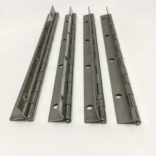Menge 4 Edelstahl durchgehende Klavierscharniere, 7,5" lang, 1" offene Breite, 270° - Bild 2 von 3