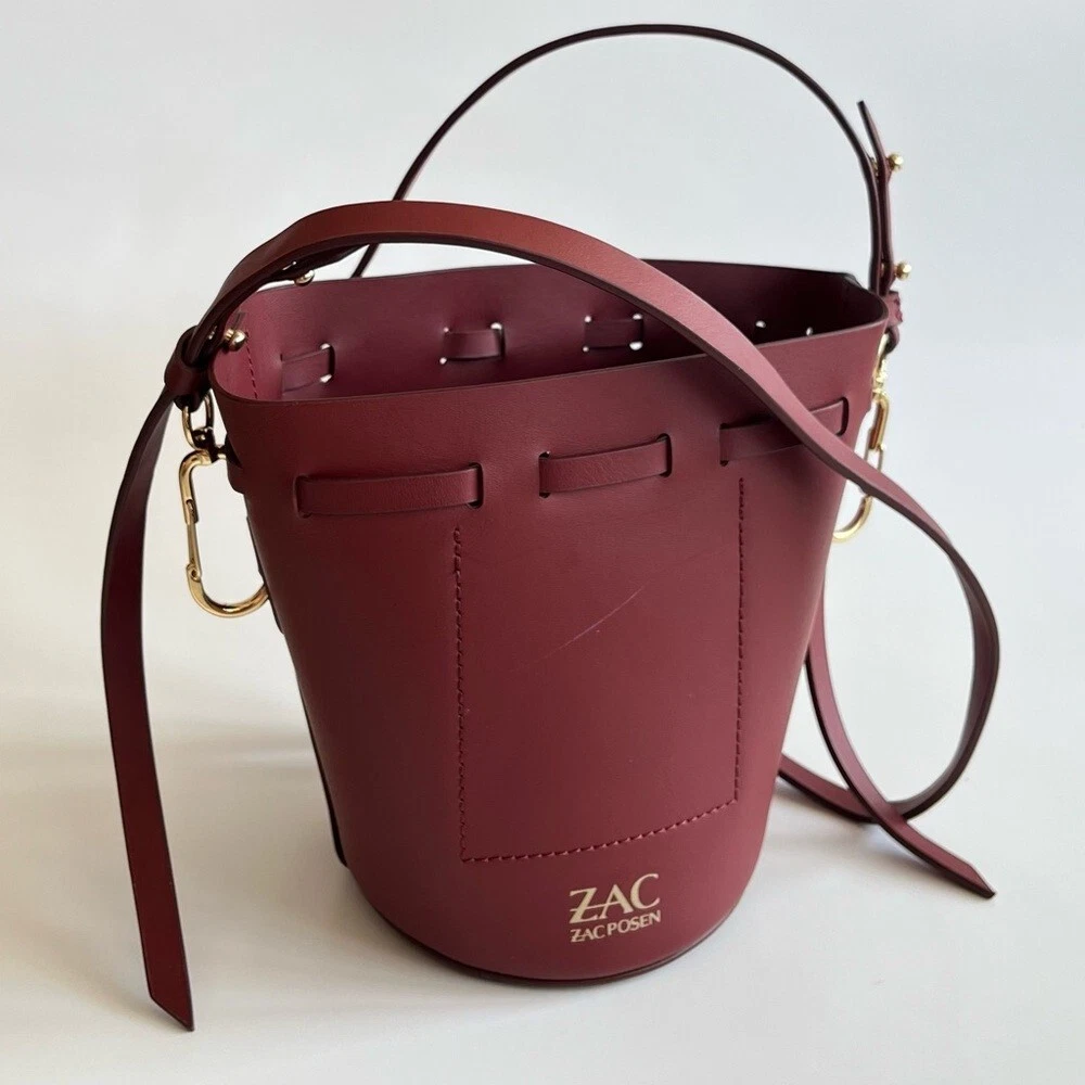 ZAC Zac Posen Belay Medium Nubuck Leather Crossbody Bucket Bag