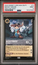Disney Lorcana Mickey Mouse Musketeer Gen Con Promo Graded   Mint PSA 9  