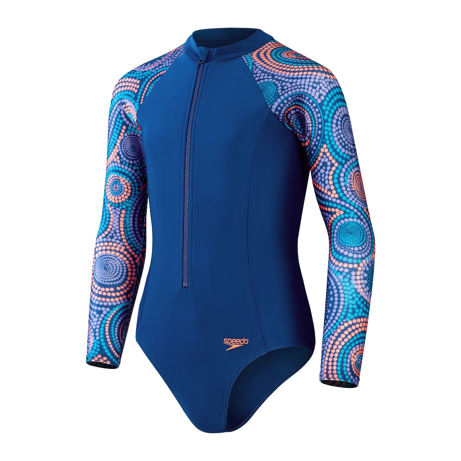 NEW Speedo Long Sleeve Swimsuit One Piece 8/1349815212 Girls Swimwear