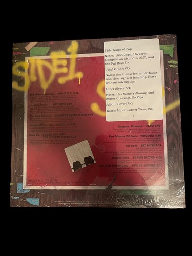 Kings of Rap Vinyl Record Album Columbia Records 1985 Resealed VG Condition - Picture 2 of 2