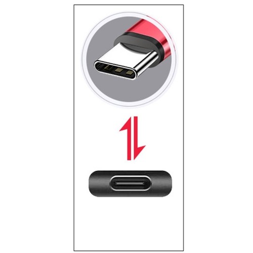 3 in 1 USB to Type-C Cable Type-C Charging Cable Cord Extension Wire Black/Red - 第 7/12 張圖片